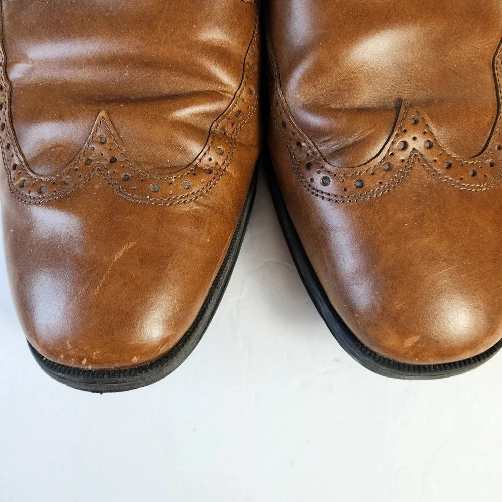 Cole Haan Grand OS Dress Shoes  10.5 Tan Montgomery Wing Oxford Lace Up C20237